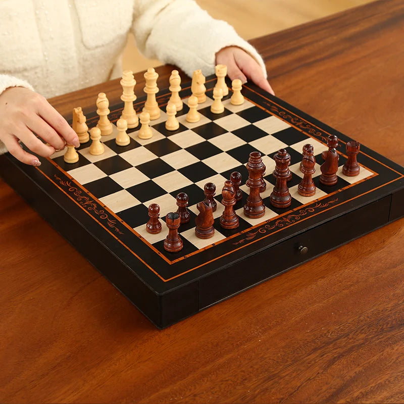 Jeu d'échecs magnétique à tiroir, format 30 cm