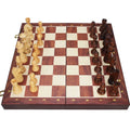 Jeu d'échecs en bois teinte noyer 39 cm, vue d'ensemble