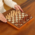 Jeu d'échecs pliant teinte palissandre, format 24 cm